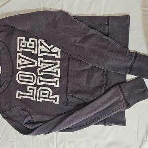 Victoria's Secret XS Purple Long Sleeve Tee with White Lettering